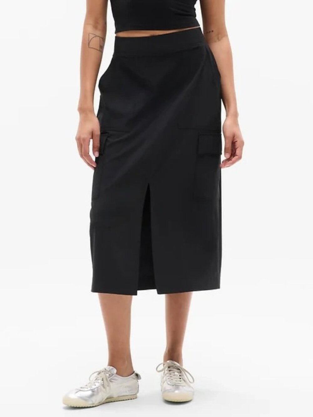 New Athleta 12 Brooklyn Heights Cargo Skirt Black Size 12